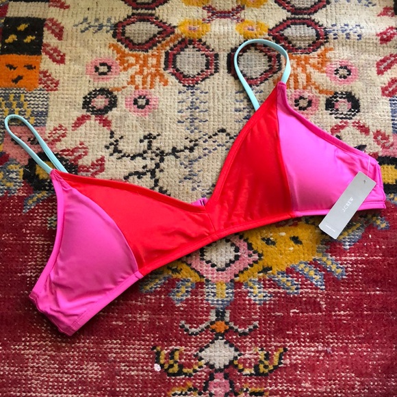 FINAL SALE J. Crew Colorblock Bikini Top - Picture 1 of 3